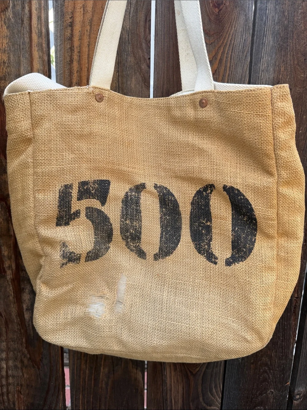 FEED Burlap Large Tote Bag with crossbody strap.❤️RARE